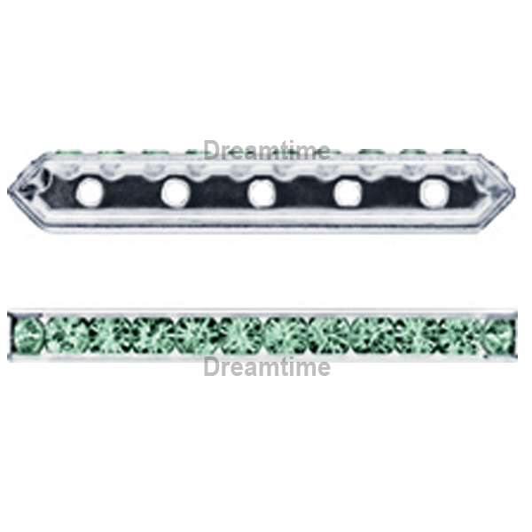 Dreamtime Crystal DC 77730 Rondelle Spacer Bars 5 Hole Erinite/Silver